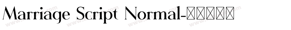 Marriage Script Normal字体转换